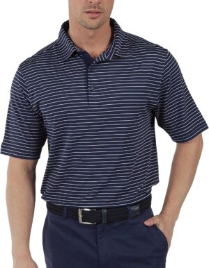Bobby Jones Golf Apparel - Performance RTJ Cypress Stripe Short Sleeve Golf Polo for Men
