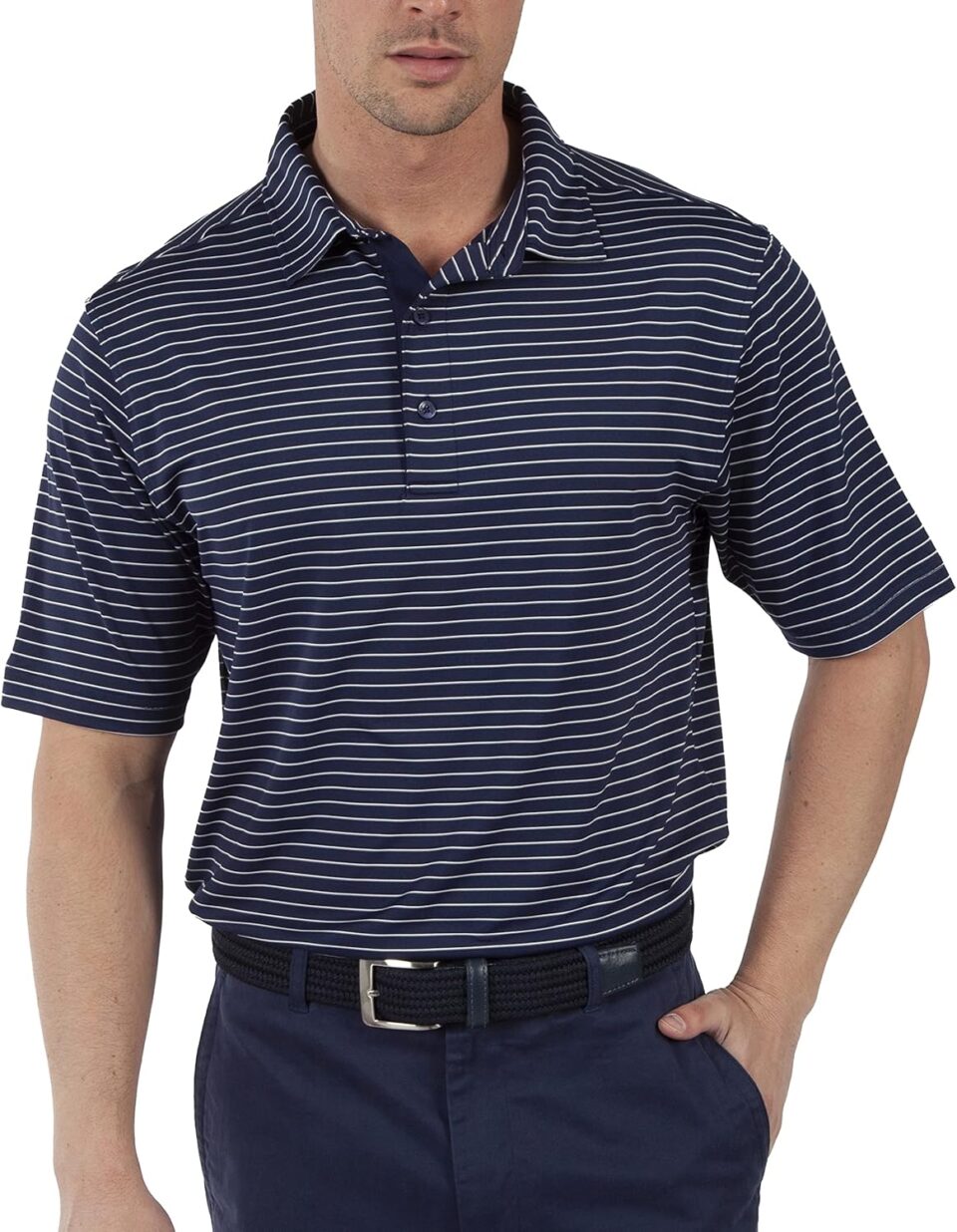 Bobby Jones Golf Apparel - Performance RTJ Cypress Stripe Short Sleeve Golf Polo for Men