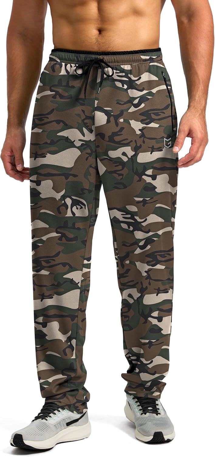 G Gradual Men's Sweatpants Mesh Lightweight with Zip Pockets Breathable Quick Dry Athletic Pants for Workout Running