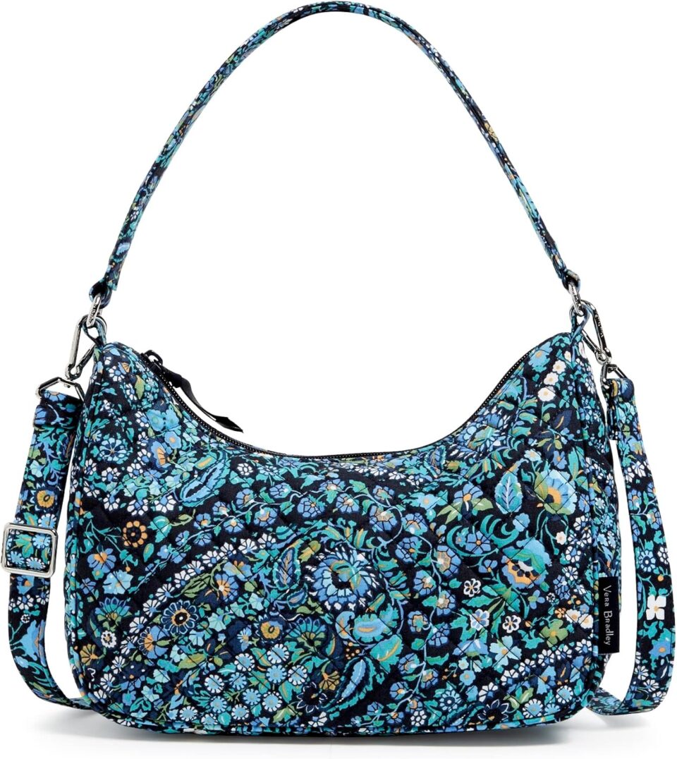 Vera Bradley Women's Cotton Frannie Crescent Crossbody Purse