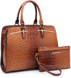 Women Handbag Wallet Tote Shoulder Hobo Bag Top Handle Satchel Purse Set 2pcs with 3 Compartments