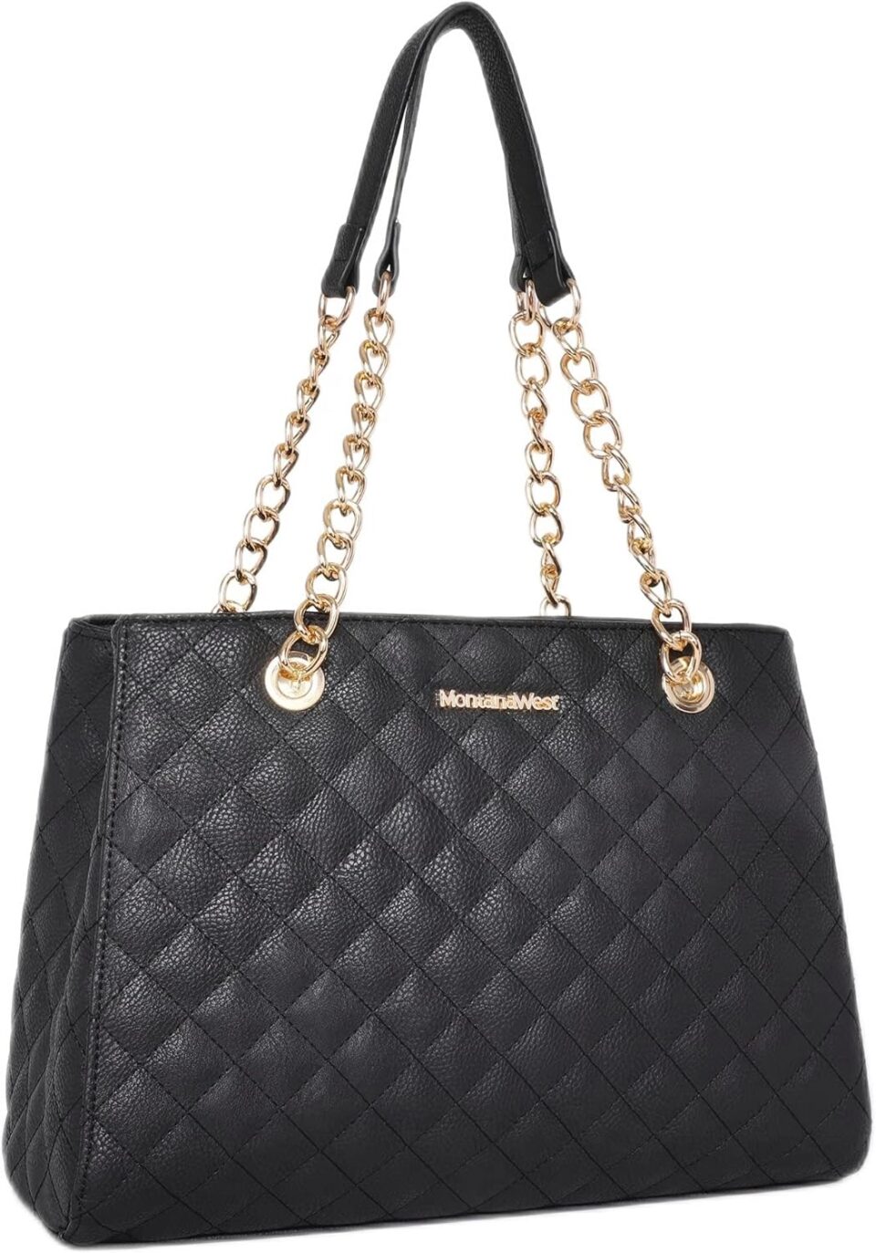 Montana West MEDIUM Tote Bag for Women Quilted Chain Handbags Shoulder Purse