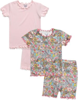 Vaenait Toddler Girls Boys Kids Girls Boys Animal Flower Patern Sleepwear Pajamas Summer Viscose Pjs