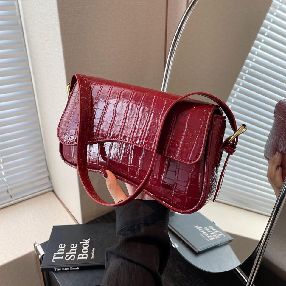 PU Leather Tote Bag for Women with 2 Removable Straps and Zipper Closure
