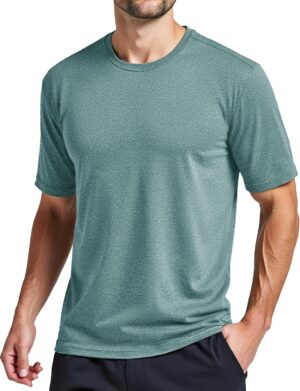 MAGCOMSEN Men‘s Short Sleeve Moisture Wicking Athletic T-Shirts Running Workout Gym Shirts