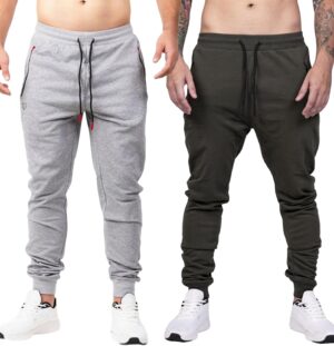 Men's Active Premium Quality Workout Joggers, Sweatpants with Zipper Pocket, Adjustable Drawstring, S-XXL