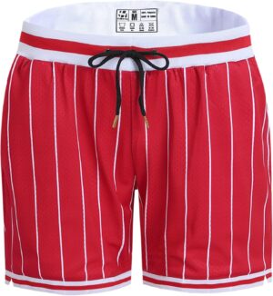 Pullonsy Basketball Athletic Mesh Shorts with Zip Pockets for Men, Running Workout Gym Sports 7 Inche Inseam