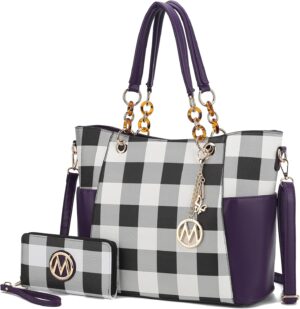 MKF Collection Tote Bag for Women, Handbag Set with Wallet-Top-Handle- Vegan Leather Purse