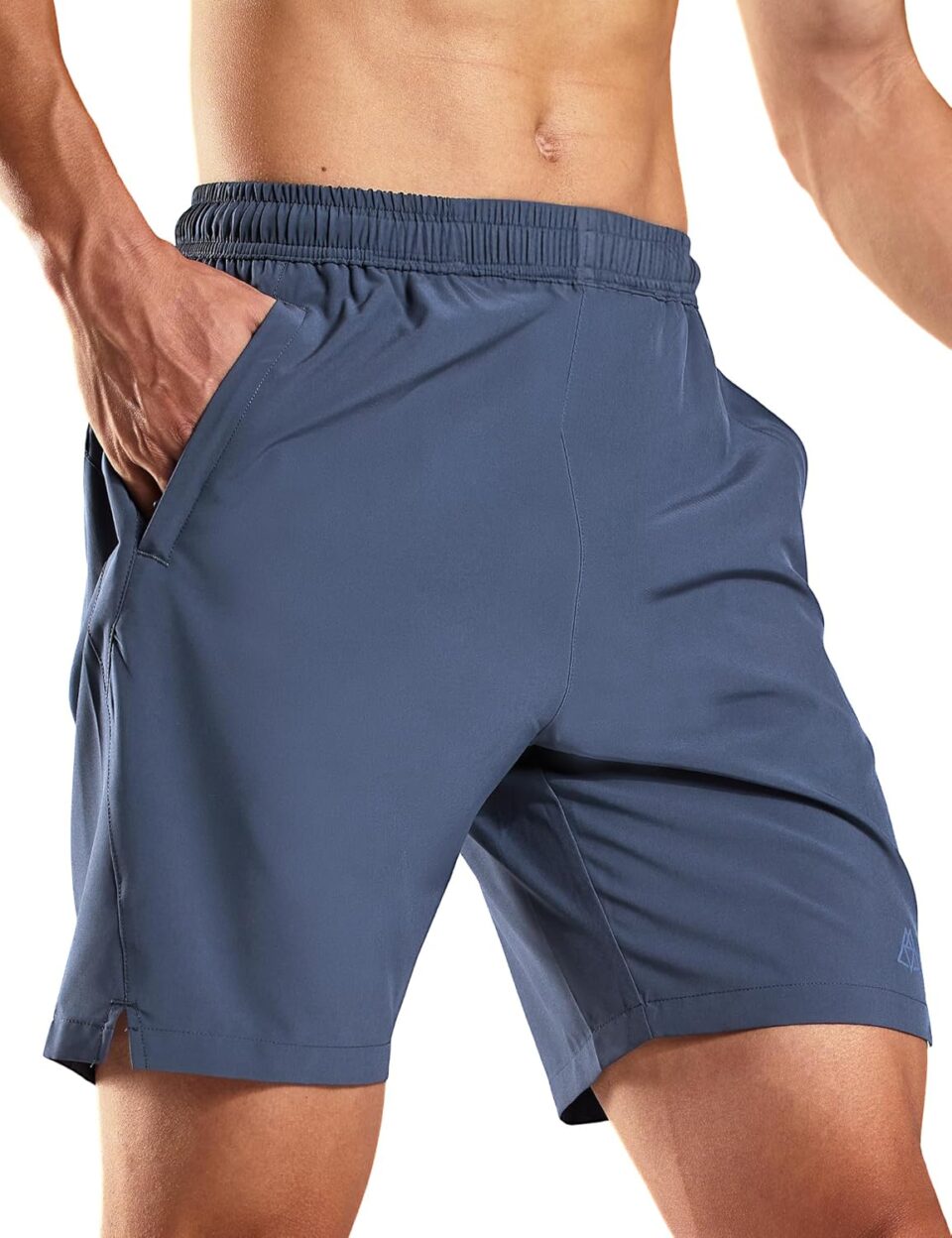 Haimont 7 Inch Athletic Running Shorts Men Dry Fit Lightweight Workout Shorts with Zipper Pockets No Liner, Quick Dry