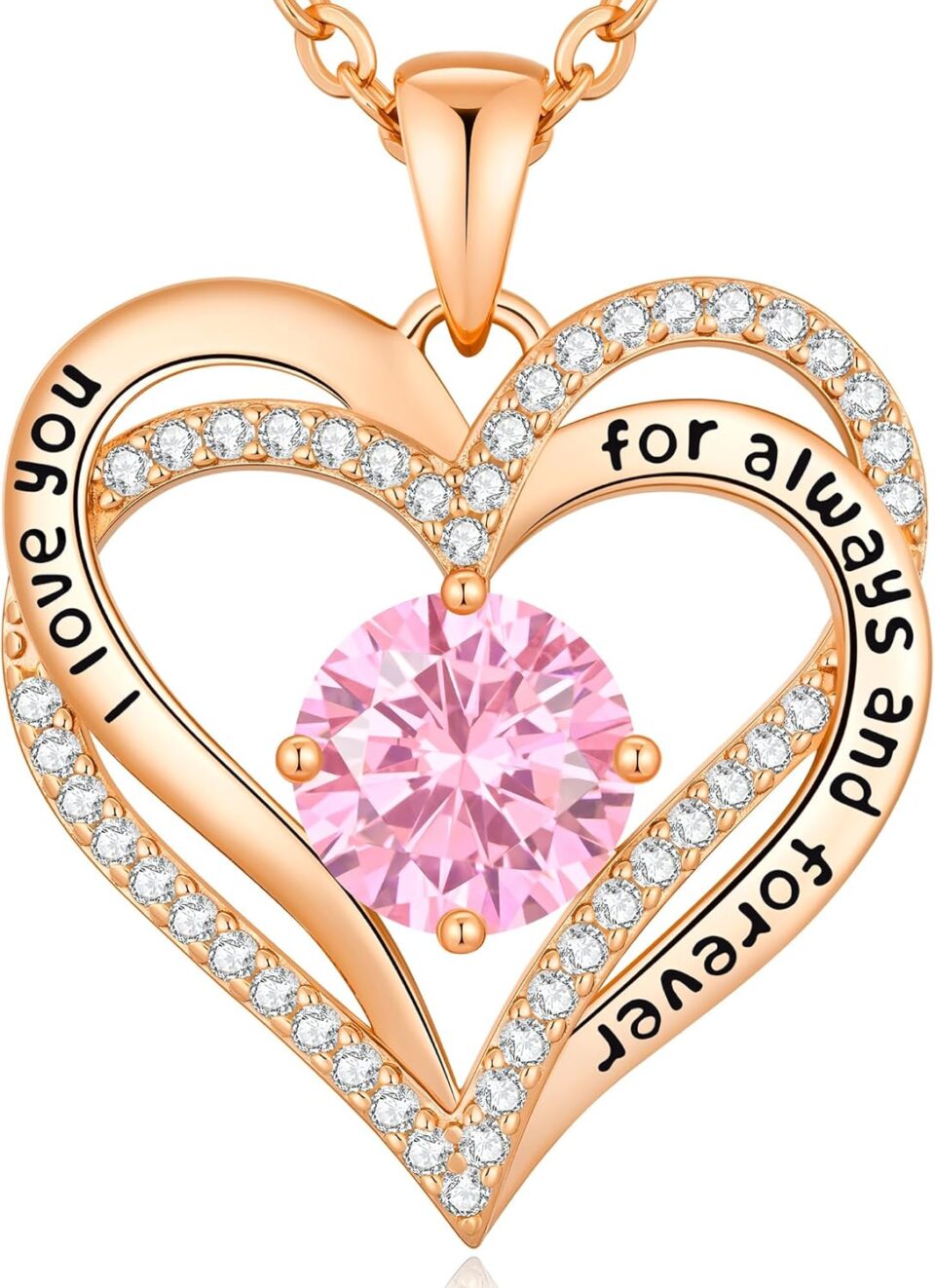 CDE Forever Love Heart Necklaces for Women, Mom, Girlfriend, Wedding Anniversary Birthday Mother Day Gift for Wife Girlfriend Jewelry with Birthstone Pendant