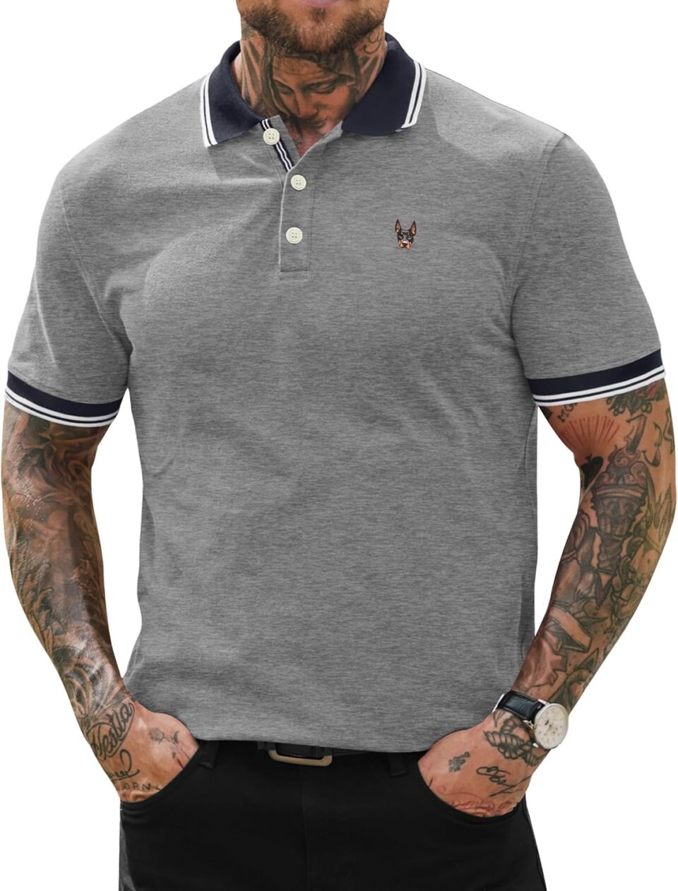 Men Polo Shirts Cotton Casual Business Embroidery Soft Short Sleeve Golf Shirt (S-XXL)