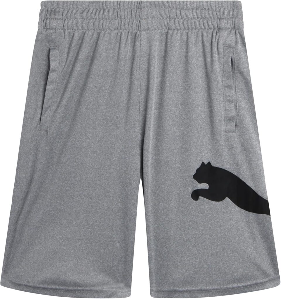 PUMA Boys Athletic Shorts - Quick Dry Breathable Interlock Performance Boys Basketball Shorts with Pockets (Sizes: 4-20)