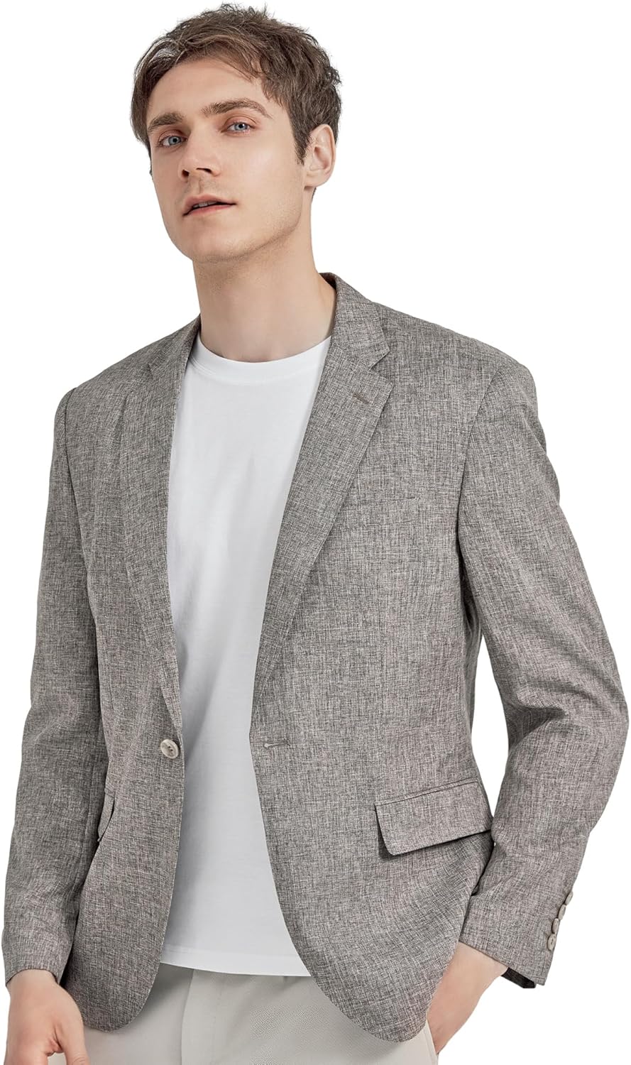 Alizeal Men's Casual Suit Jacket Sports Coat Business Suit One Button