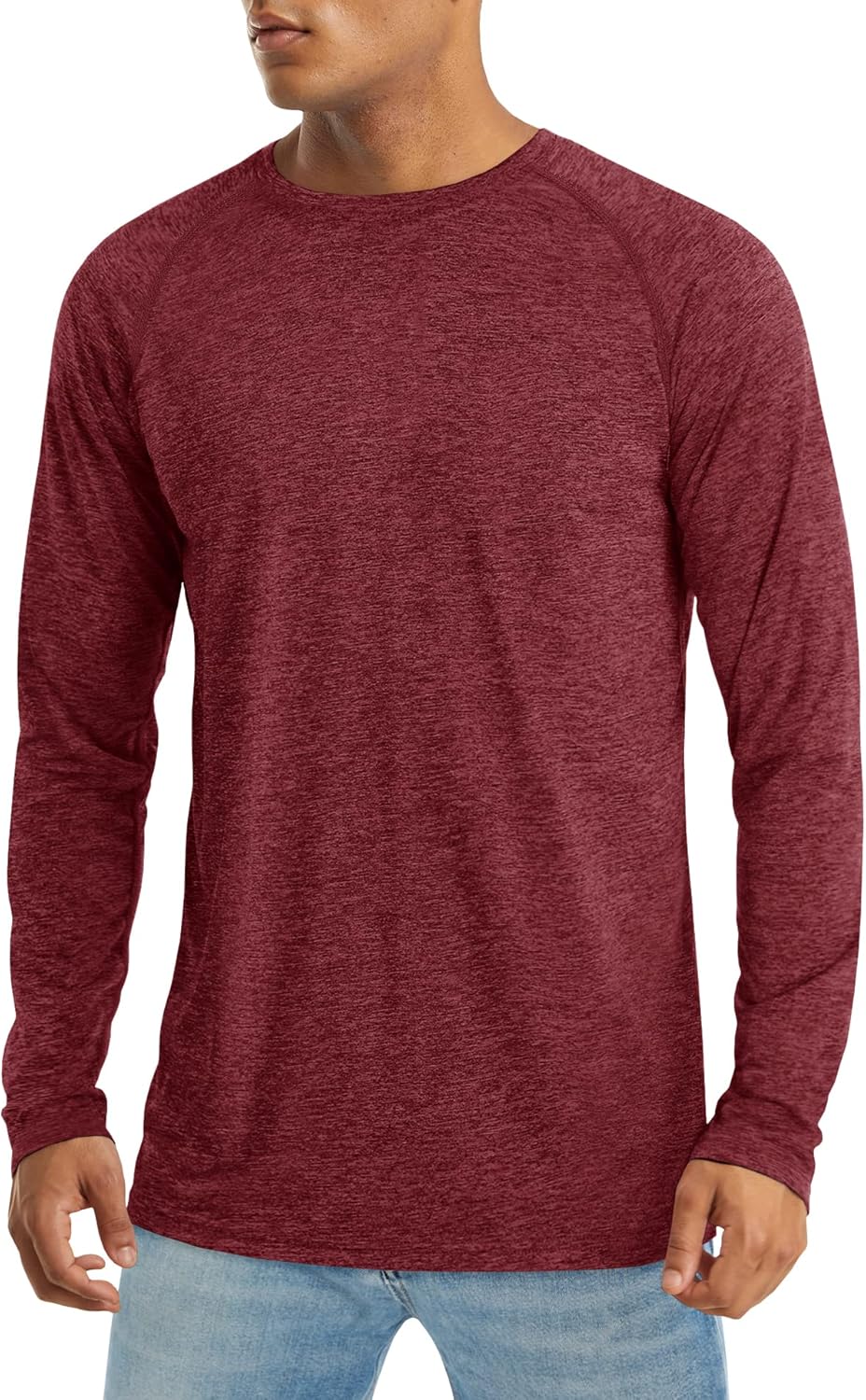 MAGCOMSEN Men's Long Sleeve Shirt Quick Dry UPF 50+ Sun Protection Lightweight T-Shirt Athletic Workout Fishing Tee