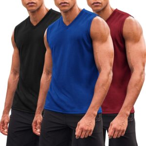 COOFANDY Men's 3 Pack Workout Tank Tops Gym Sleeveless Shirts V Neck Bodybuilding Muscle Tee Shirt