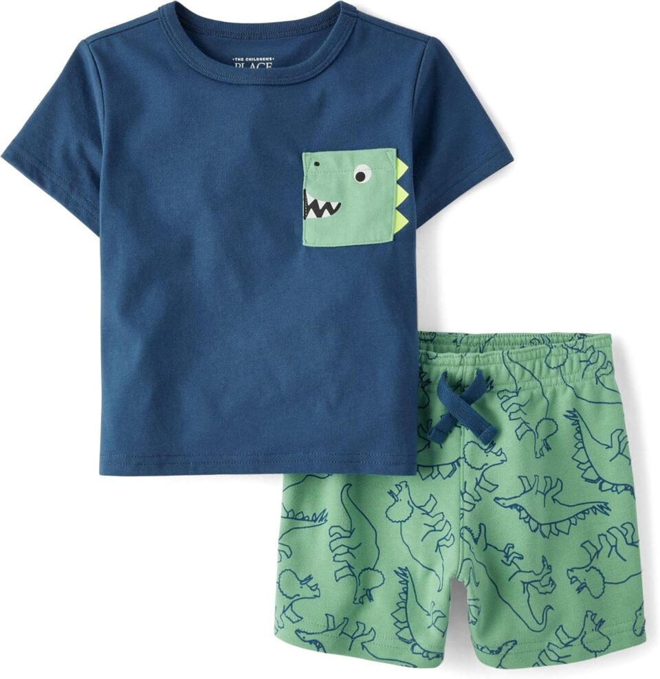 The Children's Place baby-boys And Toddler Boys Short Sleeve Top and Shorts, 2 Pc Set