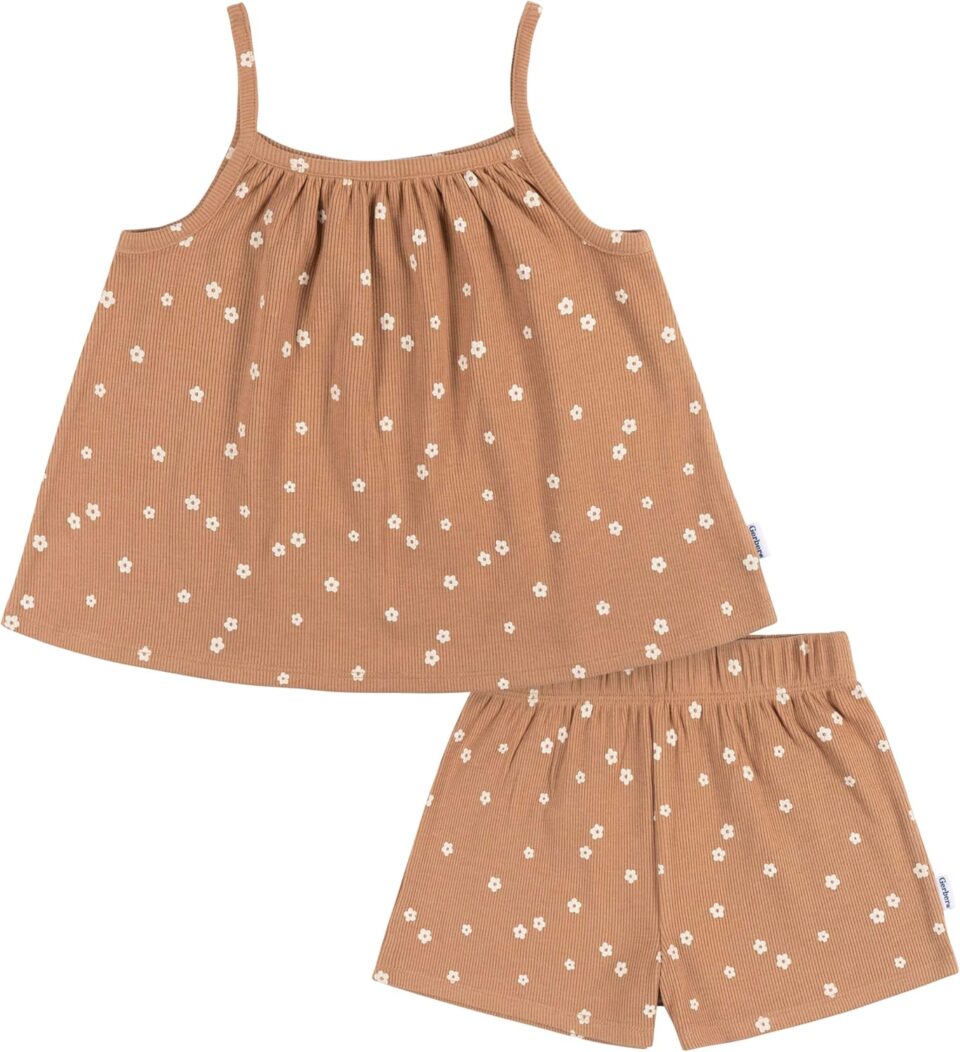Gerber baby-girls Toddler Sleeveless Tank Top and Shorts Set