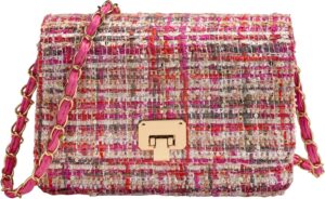 Small Shoulder Bag for Women Mini Purse Handbag PU Leather Crossbody Evening Bag Quilted Satchel, with Chain Strap
