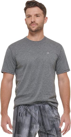 Calvin Klein Men's Standard Light Weight Quick Dry Short Sleeve 40+ UPF Protection Active Top