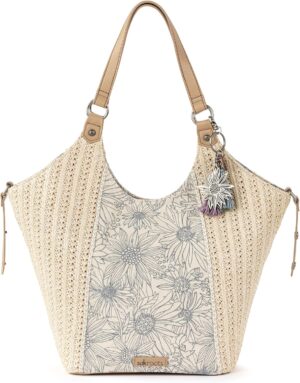 Sakroots The Sak Roma Shopper Shoulder Bag Large Purse & Tote Bag with Double Straps & Zipper Pockets for Everyday & Travel