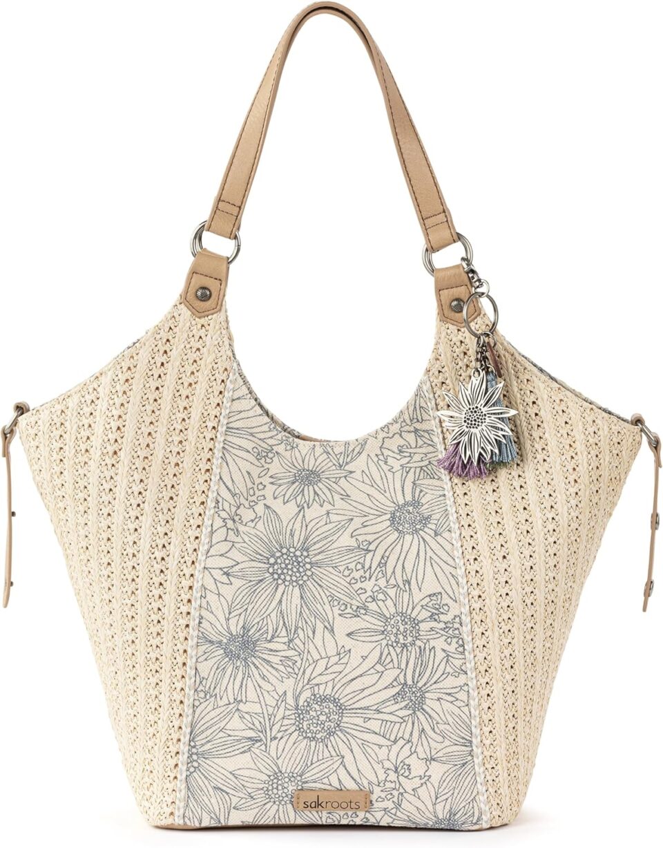 Sakroots The Sak Roma Shopper Shoulder Bag Large Purse & Tote Bag with Double Straps & Zipper Pockets for Everyday & Travel