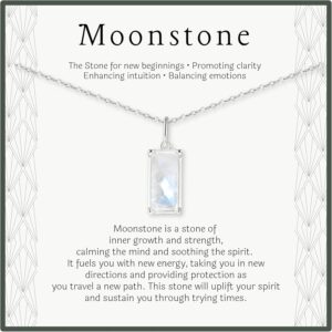HOPE LOVE SHINE New Beginnings Rainbow Moonstone Sterling Silver Necklace for Women