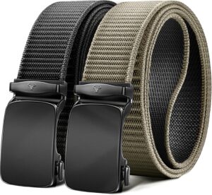 BULLIANT Men Belt-Reversible Ratchet Belt Stretchable for Gift Men Work Casual Golf 1 3/8"-Cut For Fit -2 In 1Belt