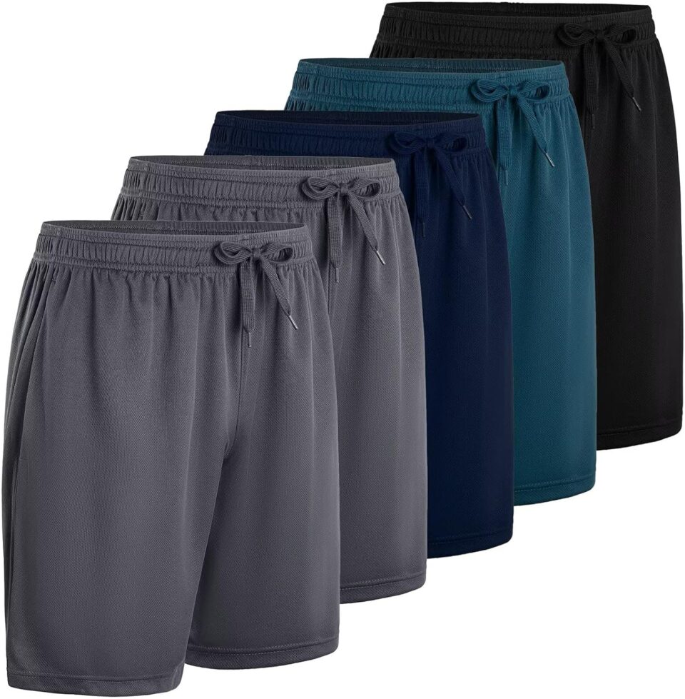 Athletic Shorts Pack for Men Breathable Athletic Gym Shorts Elastic Waistband Quick Dry
