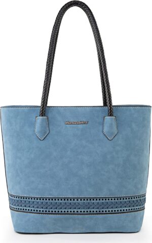 Montana West Woven Tote Bags for Women Medium Purses and Handbags with Concealed Carry Back Zipper Pocket