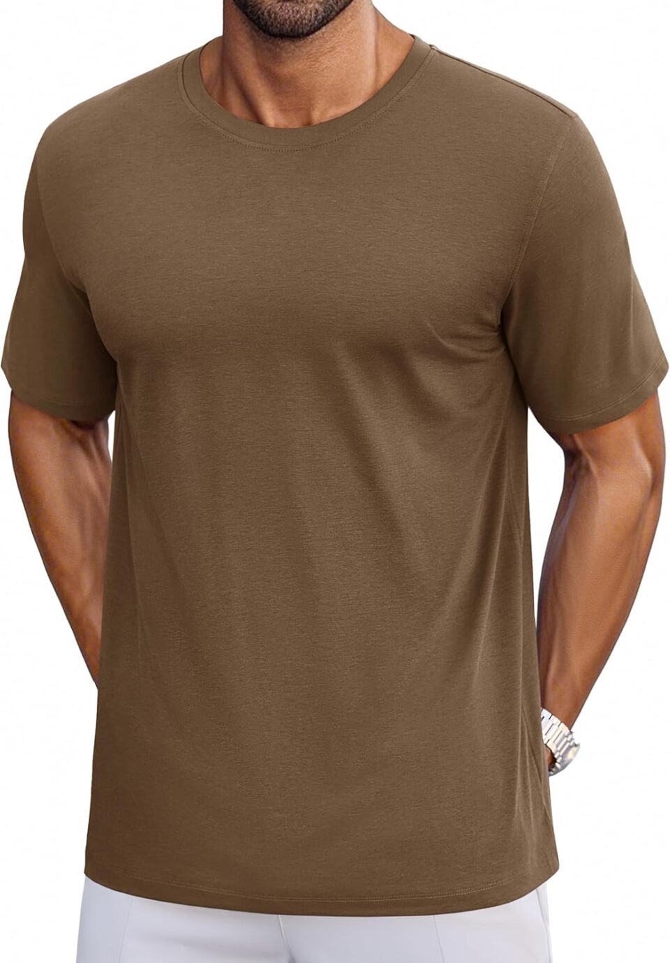 Cotrasen Mens T-Shirts Short Sleeve Cotton UPF 50+ Lightweight Moisture Wicking Cooling Casual Crew Neck Basic Tee Shirts