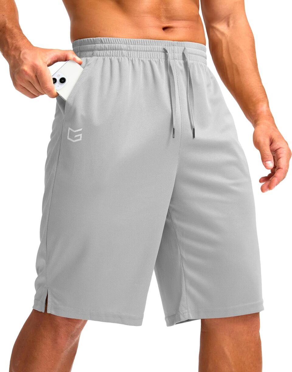 G Gradual Men's Athletic Shorts with Pockets 11" Long Basketball Shorts Lightweight Quick Dry Gym Workout Shorts for Men
