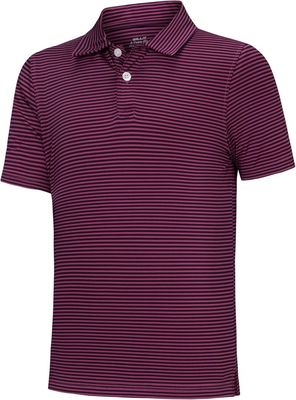 Willit Boys' Golf Polo Shirts Short Sleeve Striped Performance Youth Athletic Shirts Kids Quick Dry Polos
