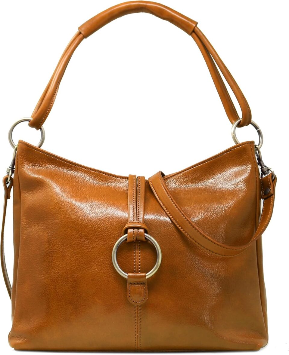 Floto Tavoli Leather Shoulder Bag Women's Handbag with Crossbody Strap
