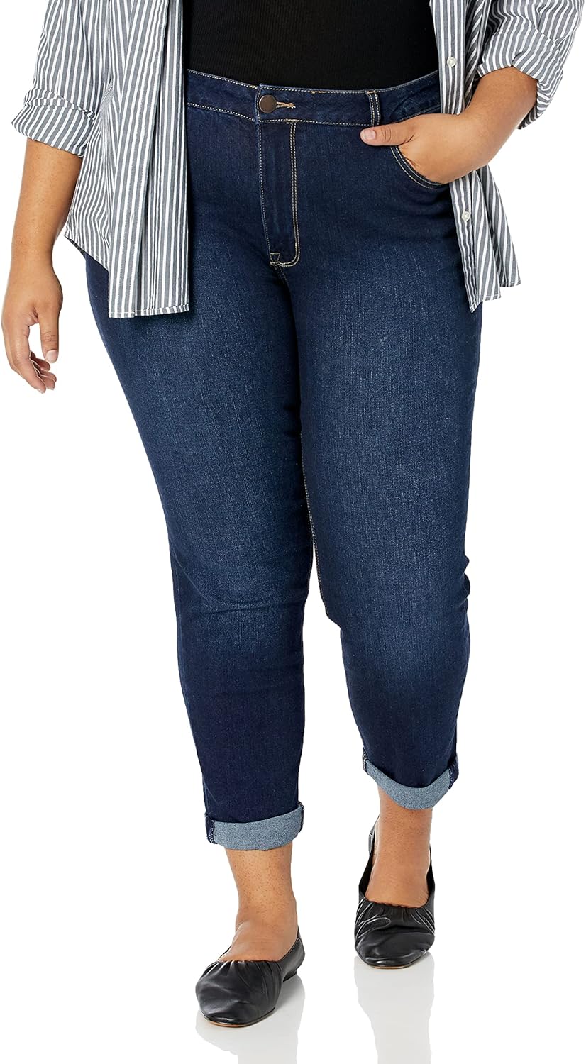 Women's Plus Size Mid Wash Hi Rise Jeg Tall
