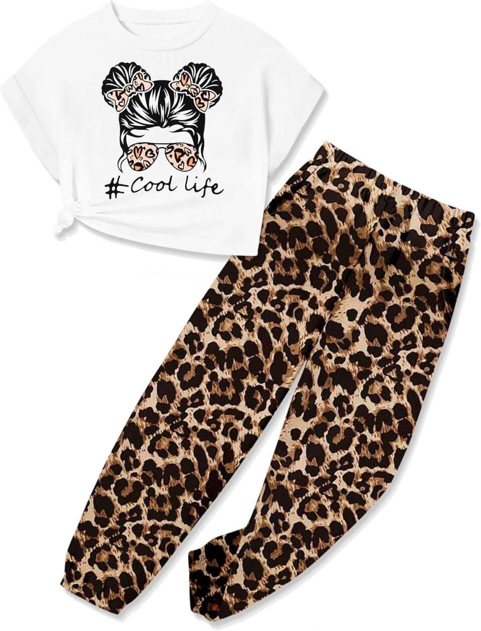 Girls 2 Piece Outfits Kids Clothes Cute Cool Girl Crop Tops + Camouflage Pants Summer Clothing Sets