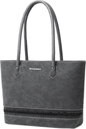 Montana West Woven Tote Bags for Women Medium Purses and Handbags with Concealed Carry Back Zipper Pocket