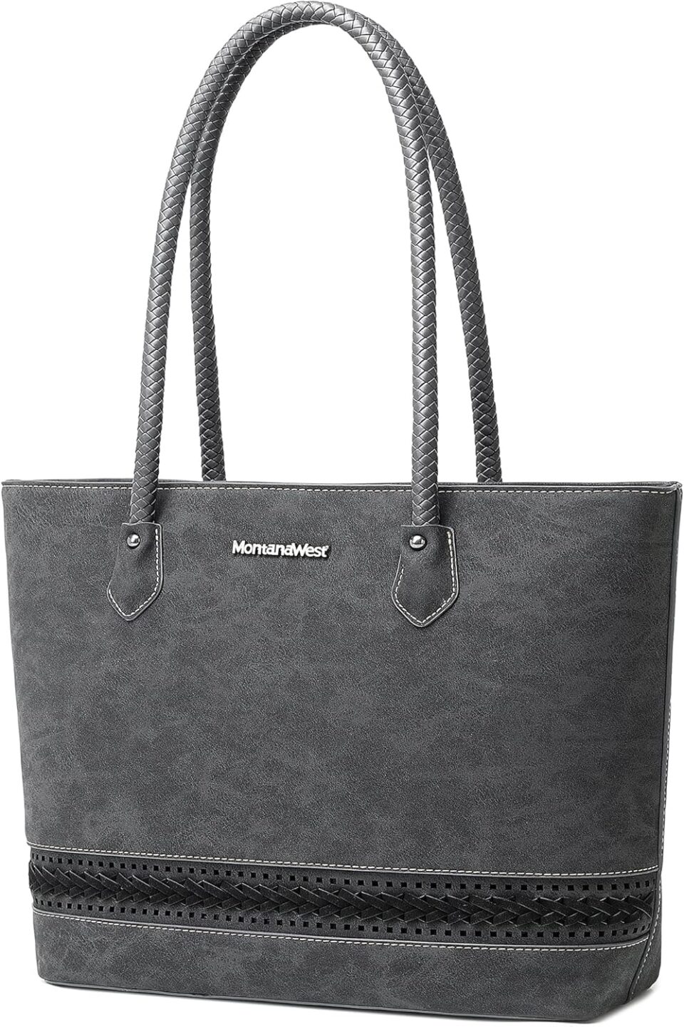 Montana West Woven Tote Bags for Women Medium Purses and Handbags with Concealed Carry Back Zipper Pocket