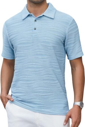 Alex Vando Mens Sweater Polo Long Sleeve Soft Knitted Jacquard Pullover Collared Sweater