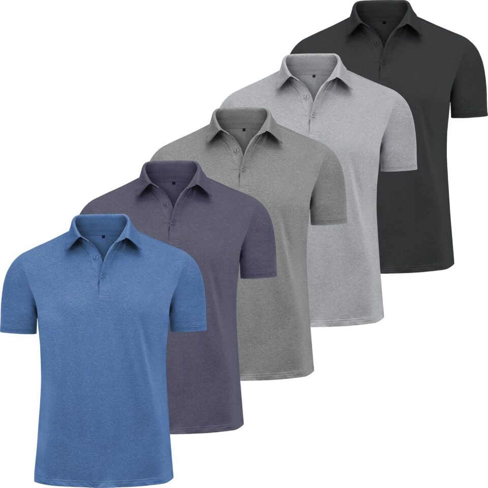 CE' CERDR Men's Golf Polo Shirts Short Sleeve Quick-Dry Moisture Wicking Athletic Performence Casual Golf T-Shirt