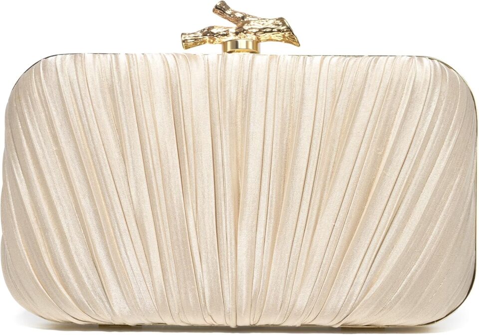 Clutch Purses for Women Evening/Wedding Chic Woven Bag Formal PU Leather Purse Designer Handbags for Women