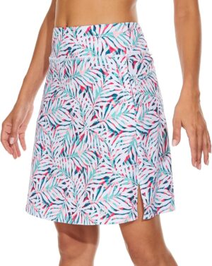 M MOTEEPI Skorts for Woman Golf Skirt Knee Length Tennis Athletic Skorts with Pockets