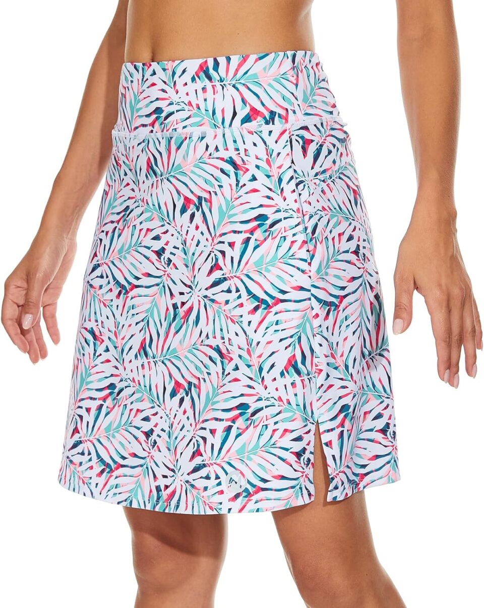 M MOTEEPI Skorts for Woman Golf Skirt Knee Length Tennis Athletic Skorts with Pockets