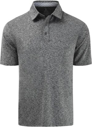 Men's Quick Dry Golf Polo Shirt Moisture Wicking Performance Short Sleeve Athletic Golf Shirts for Men