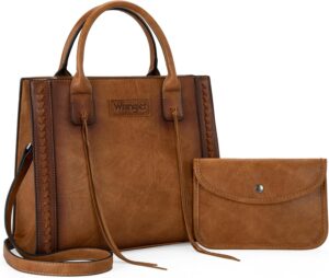 Wrangler Tote Bag for Women Western Cowhide Purse and Wallet Set