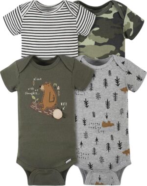 Gerber Baby Boys' 4-Pack Short Sleeve Onesies Bodysuits
