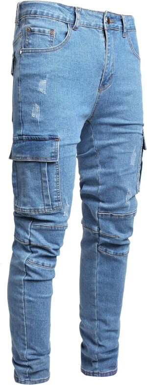 JUNBAOSS Men's Slim Fit Jeans Stretch Ripped Skinny Jeans for Men, Fashion Straight Leg Comfort Flex Waist Casual Pants