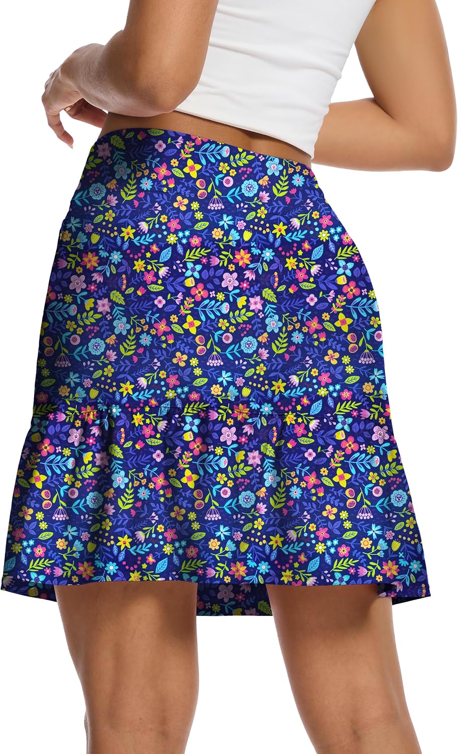 M MOTEEPI Women's Skort with Zipper Pockets Knee Length Golf Tennis Skirts Hight Waist Athletic Workout Clothes