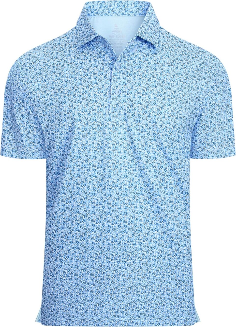 WARHORSEE Mens Golf Shirt Short Sleeve Super Stretch Printed Golf Polo Moisture Wicking Dry Fit Polo Shirts for Men