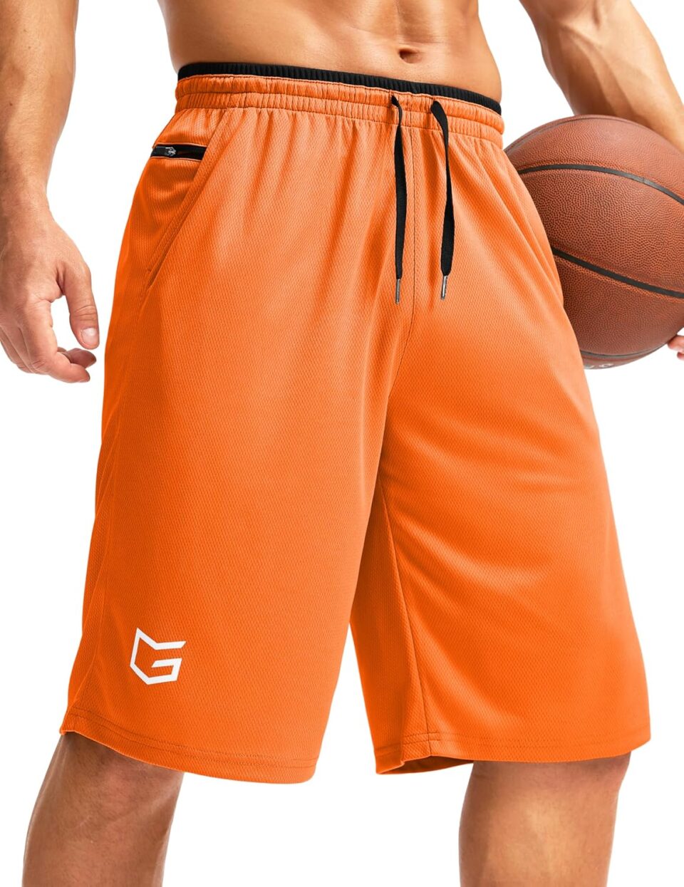 G Gradual Men's Long Basketball Shorts with Zipper Pocket 11'' Quick Dry Gym Shorts Lightweight Mesh Athletic Shorts for Men