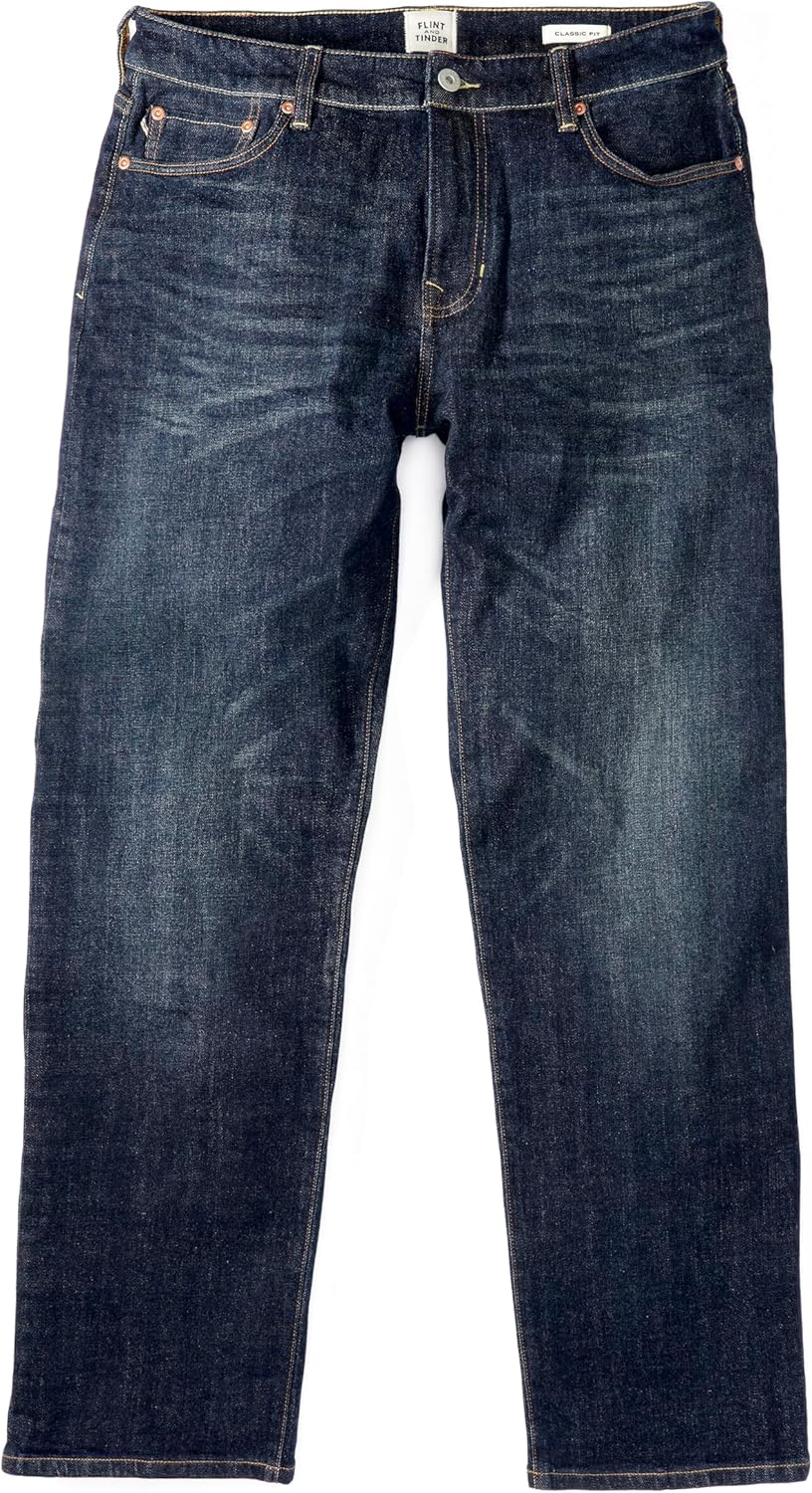 Huckberry Stretch Selvedge Denim Jeans for Men - 11.7 oz Mens Jeans with 1% Stretch, Copper Rivets- Year-Round Men Jeans